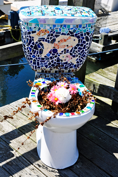 a ceramic toilet